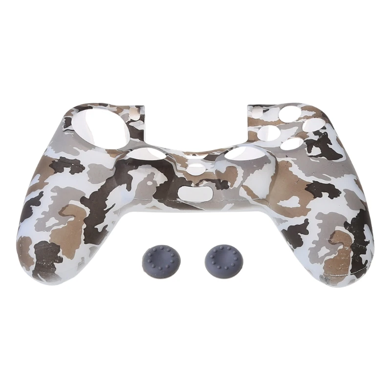1 комплект новый мягкий Камуфляжный силиконовый чехол + 2 джойстика крышки для PS4