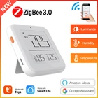Умный термометр Zigbee Tuya, умный прибор для измерения яркости, температуры и влажности, с управлением через приложение, с контролем температуры и влажности, в режиме реального времени
