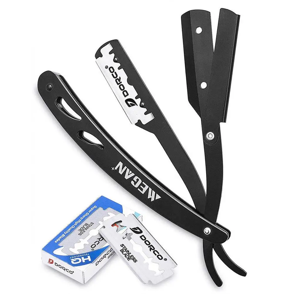 Черные ножницы бритва из нержавеющей стали для укладки усов гребень бритья набор