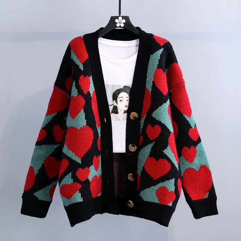 

Женский кардиган в полоску, винтажный вязаный кардиган оверсайз в стиле оверсайз, зима 2021