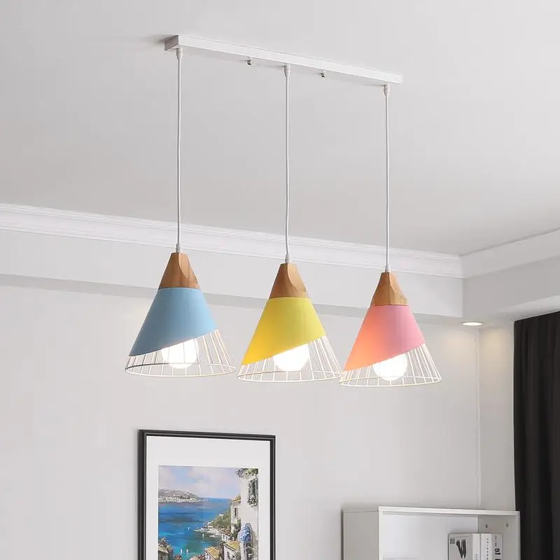 Деревянные подвесные светильники Современная промышленная лампа лофт