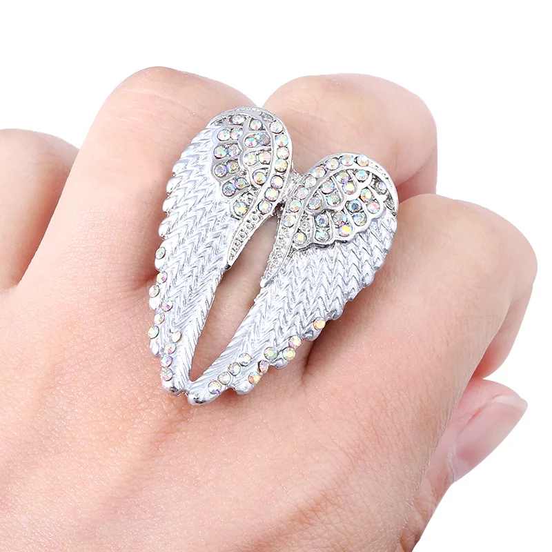 

Popular Double Wings Heart Shaped Ring Couples Kids Birthday Gift Ring Fashion Jewelry