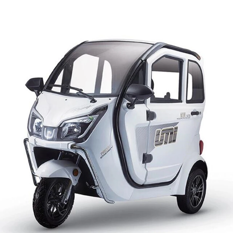 Billig 60V Geschlossene Elektrische Dreirad Für Erwachsene 3 Sitze Familie Fahrzeug Mobilität Roller Mini Auto Transport Fahrzeug Tuk Tuk Warenkorb