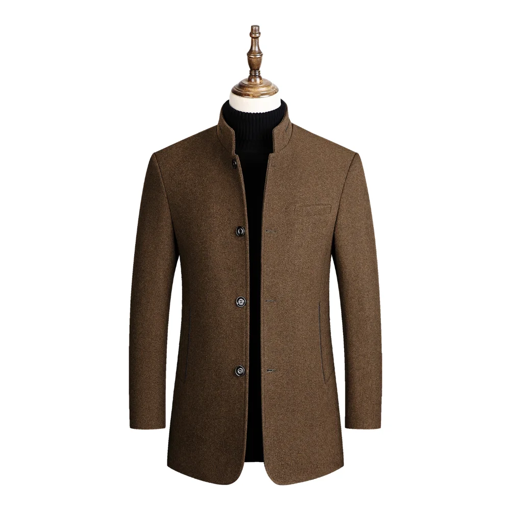 Men's Tweed Coat,Men's Trench Coat Jacket,Middle-aged Dad's Coat,collar Tweed Coat,Middle-aged and Old Wool Coat,Tweed Coat Men