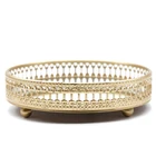 Nordic Стекло золото Железный Лоток бытовой светильник роскошные украшения поднос плодоовощ косметика лоток для хранения ювелирных изделий