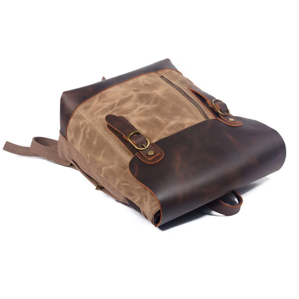 Винтажные дорожные мужские большие сумки из натуральной кожи рюкзак холщовая