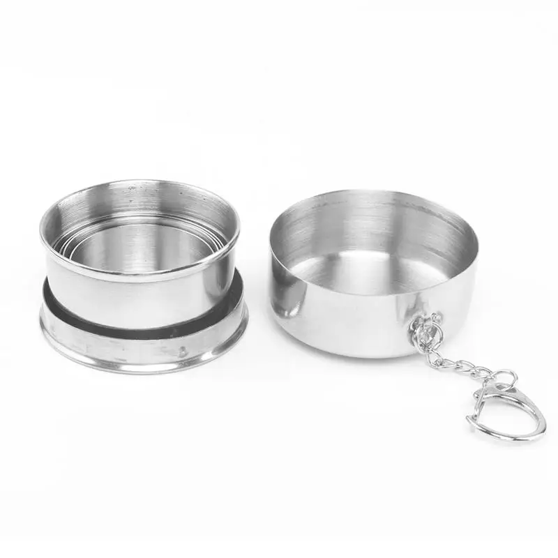

75ML Stainless Steel Folding Cup Portable Retractable Cup Folding Drink Water Cup Teacups Outdoor Travel Camping Telescopic Cup