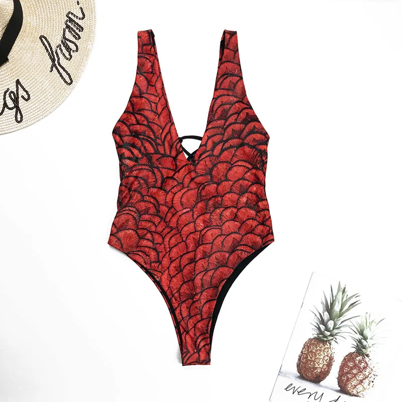 2020 повязки v образной формы через шею сдельный купальник женский ванный комплект