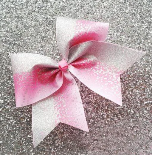 Новый Блестящий бант для волос с эффектом омбре сине Серебряный танец Черлидинга