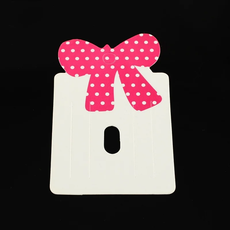 

100PCS Paper Cardboard Hair Clip Display Cards Bowknot Camellia 79x50mm For DIY