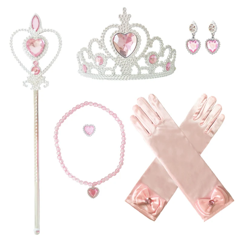 Accessories style 3 Рождественское платье; костюм Снежной Королевы для девочек; детское платье принцессы Эльзы; рождественское праздничное платье для девочек; зимний костюм Эльзы; - Цвет: Accessories style 3