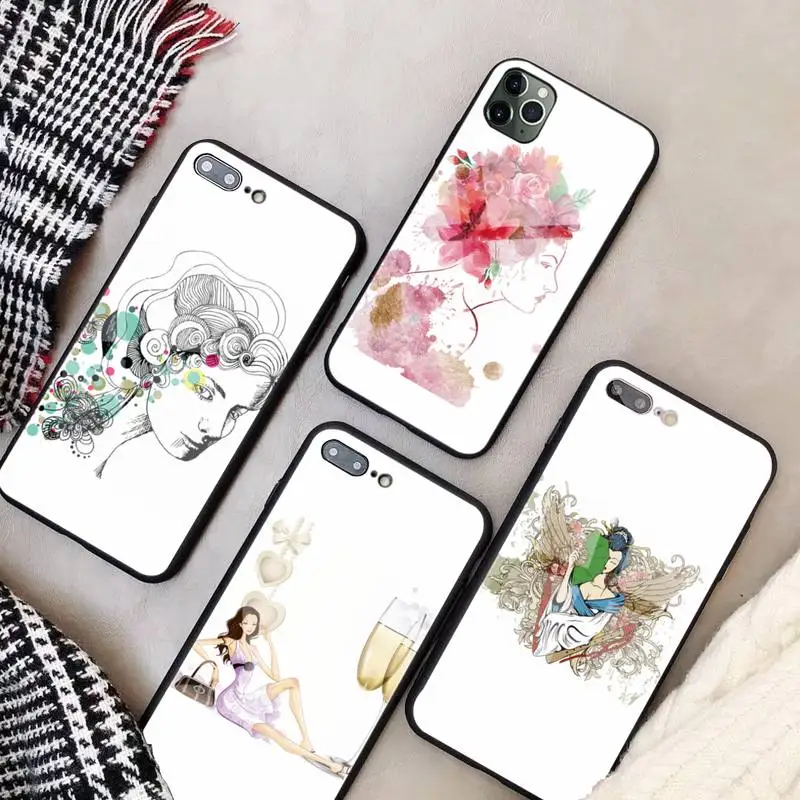 

Sexy Woman Phone Case Glass Coque For Iphone 11 12 Pro Max XR Mini 7 8 PLUS Cover