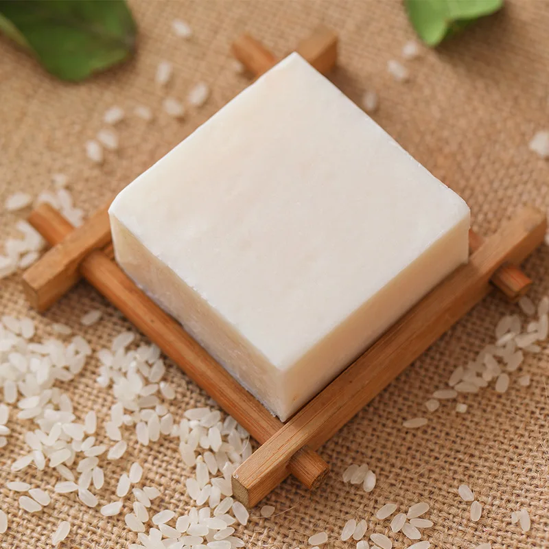 

1pcs Handmade Rice Milk Soap Collagen Vitamin Skin Whitening Acne Pore Removal Moisturizing Cleansing Bleaching Rice Milk Soap