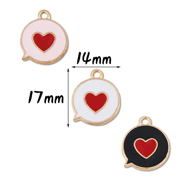 20 шт./Партия Коробка диалога Сердце любви Эмалированные Подвески с капельками масла из сплава Серьги Ключевая цепочка Подвеска для ювелирных изделий DIY Аксессуары.
