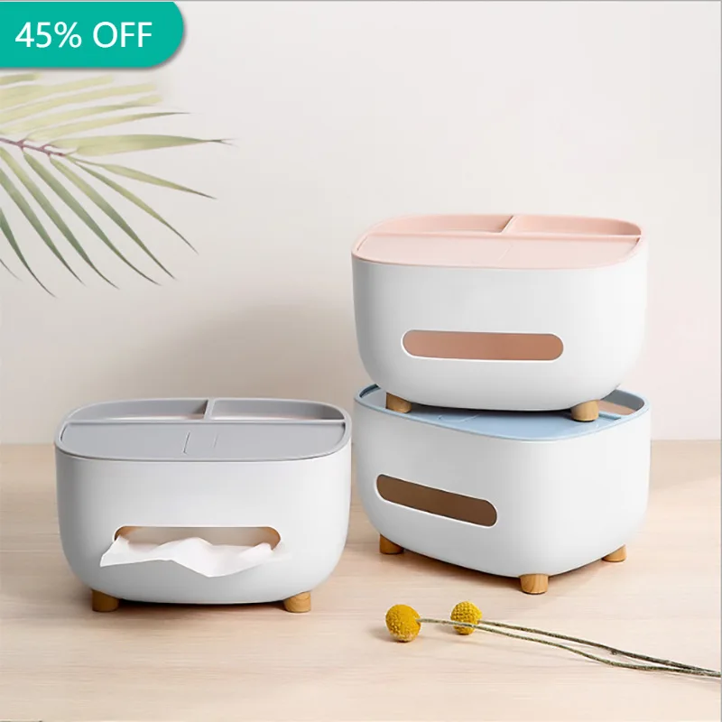 

Minimalistic Style Tissue Box Holder for Bathroom Vanity Countertops Available Remote Controls Tissue Box Cover