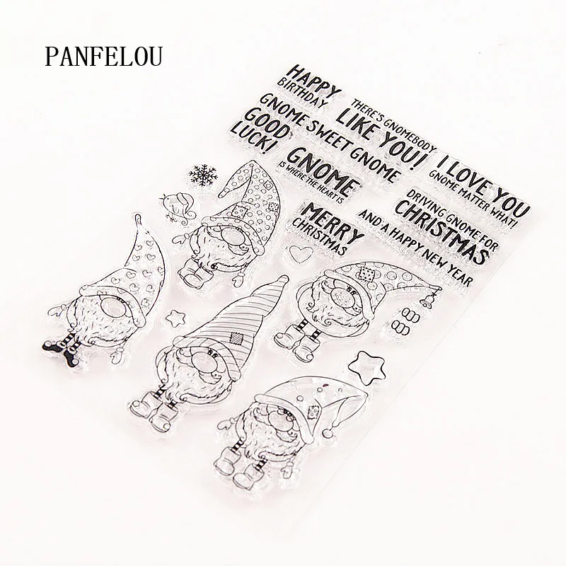 PANFELOU 10 5x15 см Пасхальный эльф прозрачные силиконовые резиновые штампы мультфильм