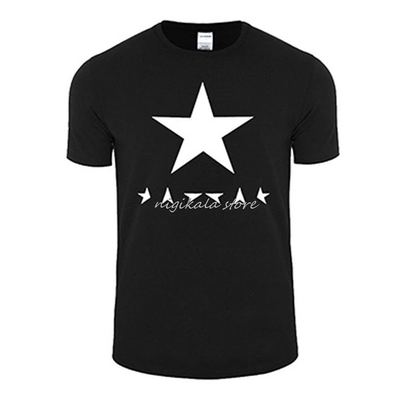 Мужские Поклонники певицы Дэвида Боуи черная звезда песни с коротким рукавом