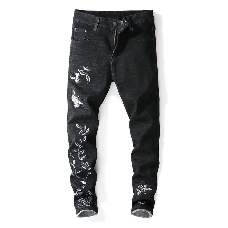 

New Arrivals Men's Jeans Ripped Biker Jeans Mens Streetwear Ripped Stretch Denim Pants