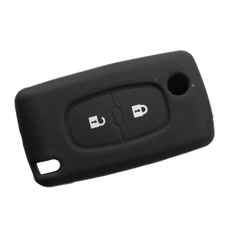 

2 Button Remote Key Case Holder Protect Cover For Peugeot 206 207 307 308 Silicone