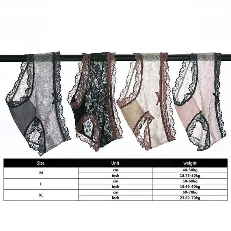 

Women's Lace Low waist Sexy Panties Briefs Breathable Transparent Female Underwear damskie lingerie majtki bragas Underpant F8W3