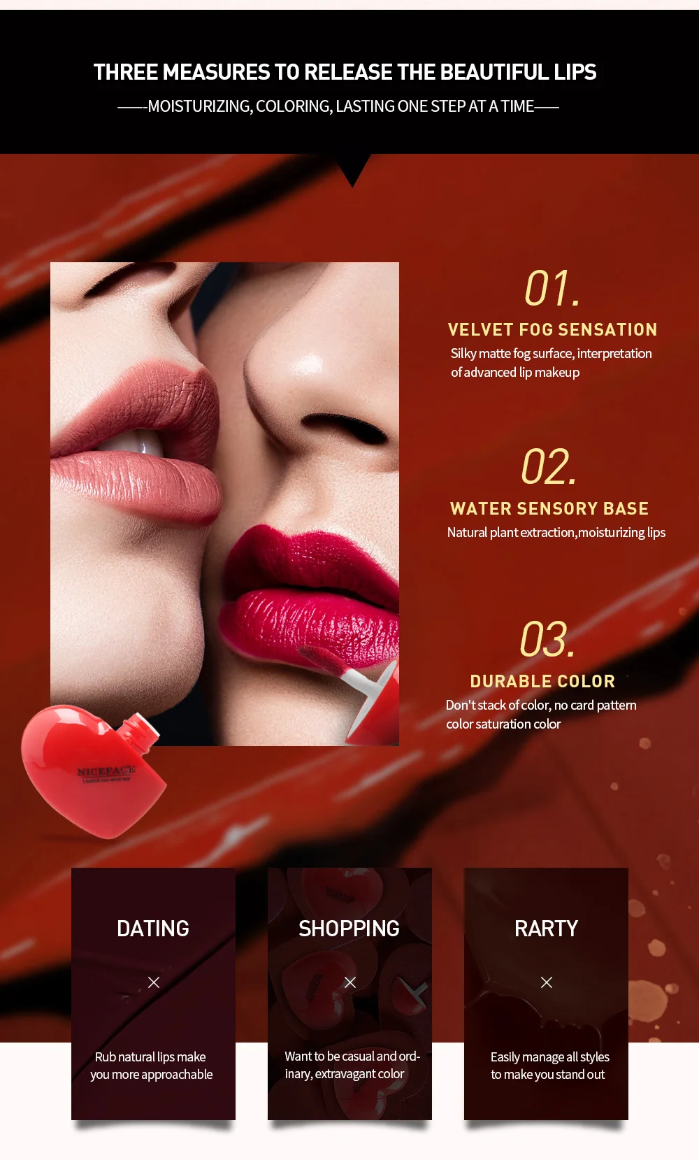 10 цветов Шелковистые матовые противотуманные поверхности сексуальная глазурь