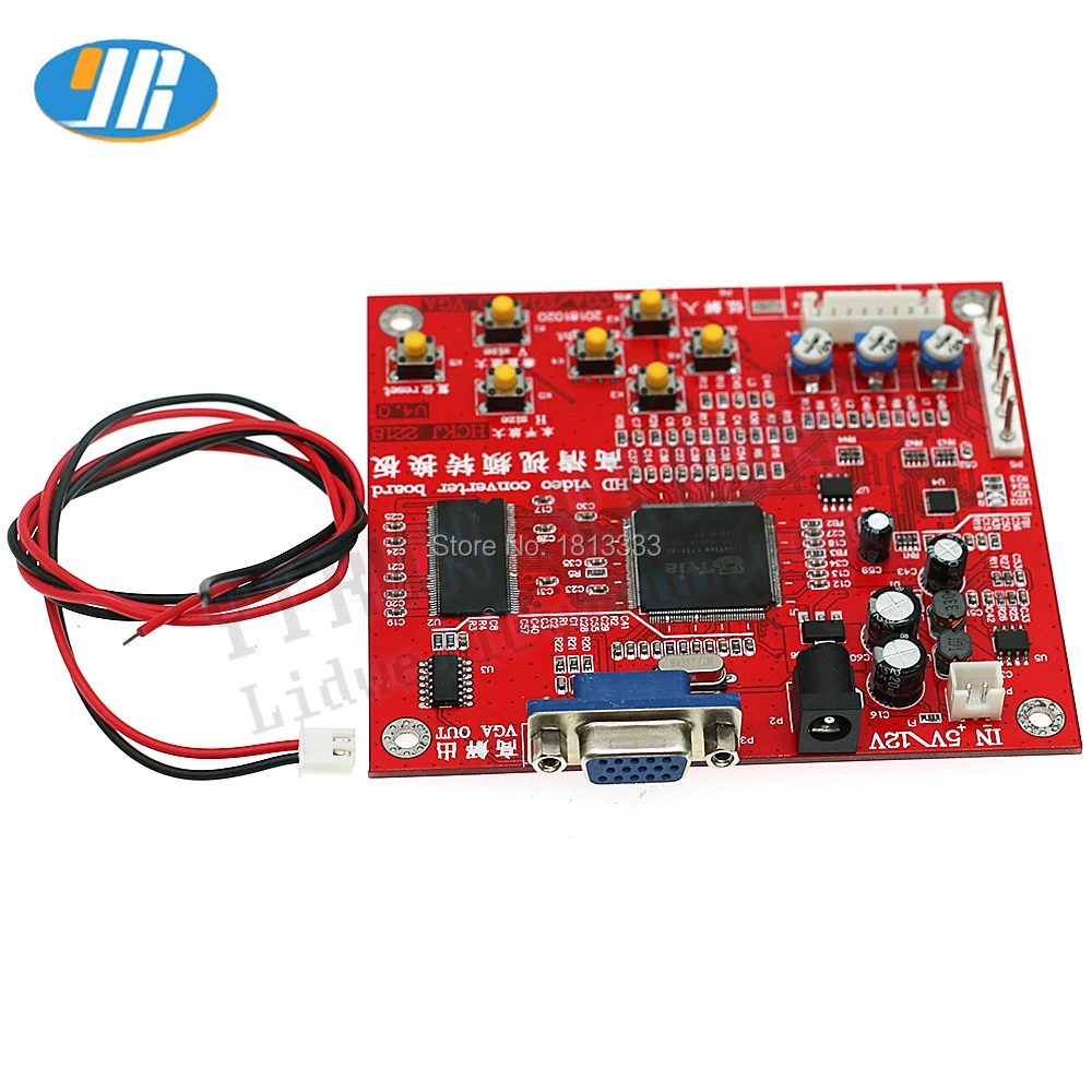 CGA в VGA конвертер плата CVBS видео игра красный PCB для CRT/LCD/PDP монитора|Игры с