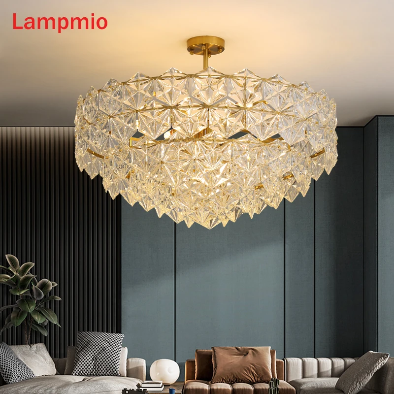 

80CM Glass Chandelier For Living Room Modern 60CM 50CM Bedroom Lustres Dining Lighting 30CM Corridor Ceiling Chandelier Lighting