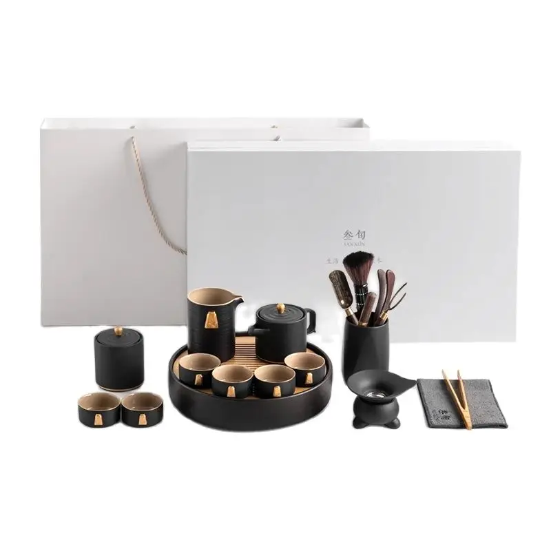 Черный керамический Современный чайный набор Простой Творческий для