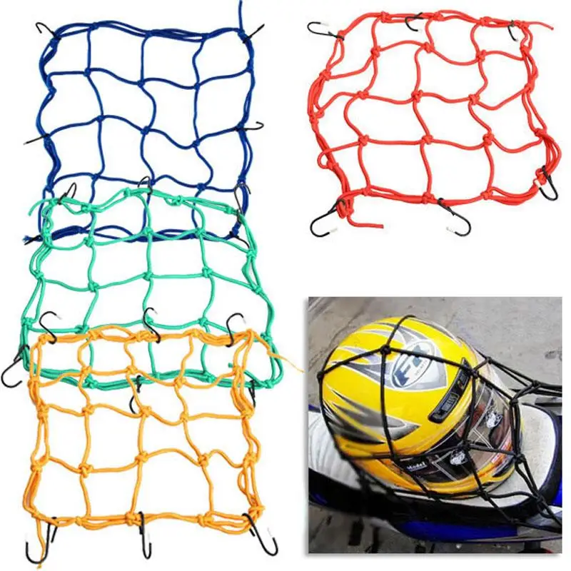 

Universal 6 Hooks Bungee Cargo Net Motorbike Helmet Mesh Storage Motorcycle Helmet Luggage Hold Down Storage Organiser net