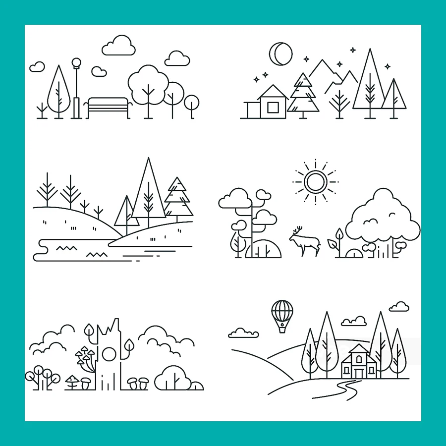 

ZATWBS Beautiful scenery Clear Stamps For DIY Scrapbooking/Card Making/Album Decorative Rubber Stamp Crafts