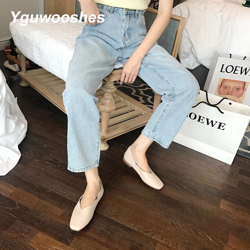 Zapatos de mujer; женская обувь без застежки на плоской подошве; лоферы; женская обувь с круглым носком для студентов и девушек; Корейская обувь; два способа ношения