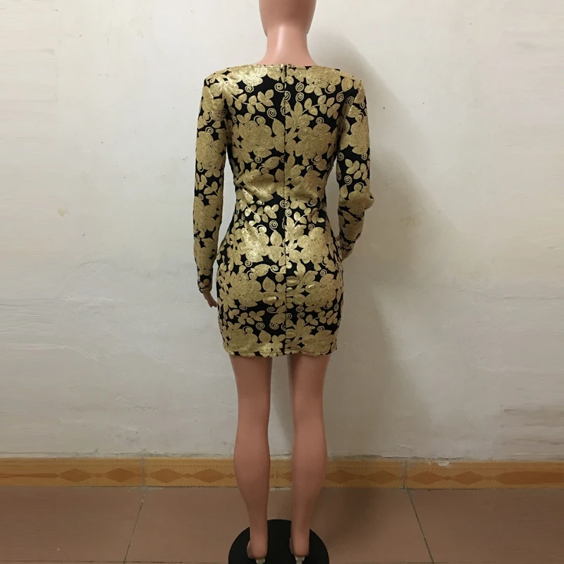 OTEN мини сексуальные женские платья с длинным рукавом обтягивающие грудь Клубные