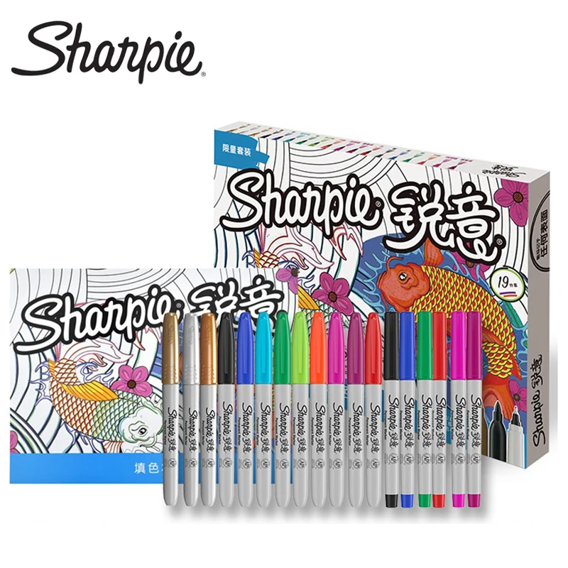 

18pcs/set Sharpie Anti-Fade Marker Underwater World Coloring Set DIY Painting Color Anime Coloring Graffiti Marker Gift