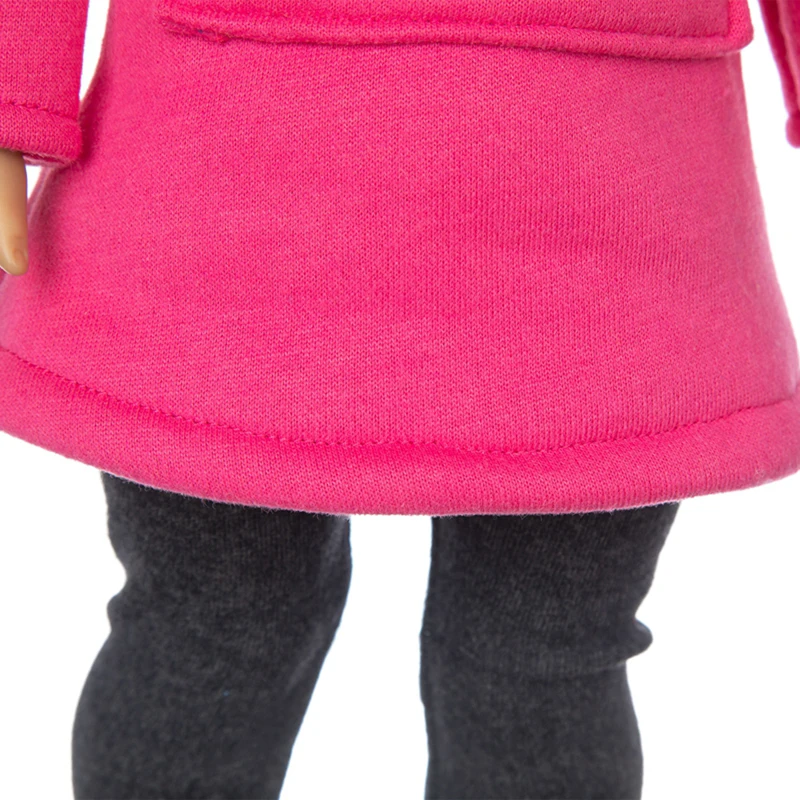 

2021 Baby New Born Fit 18 inch Doll Clothes Accessories Two Piece Rosered Sweater Set For Baby Birthday Gift