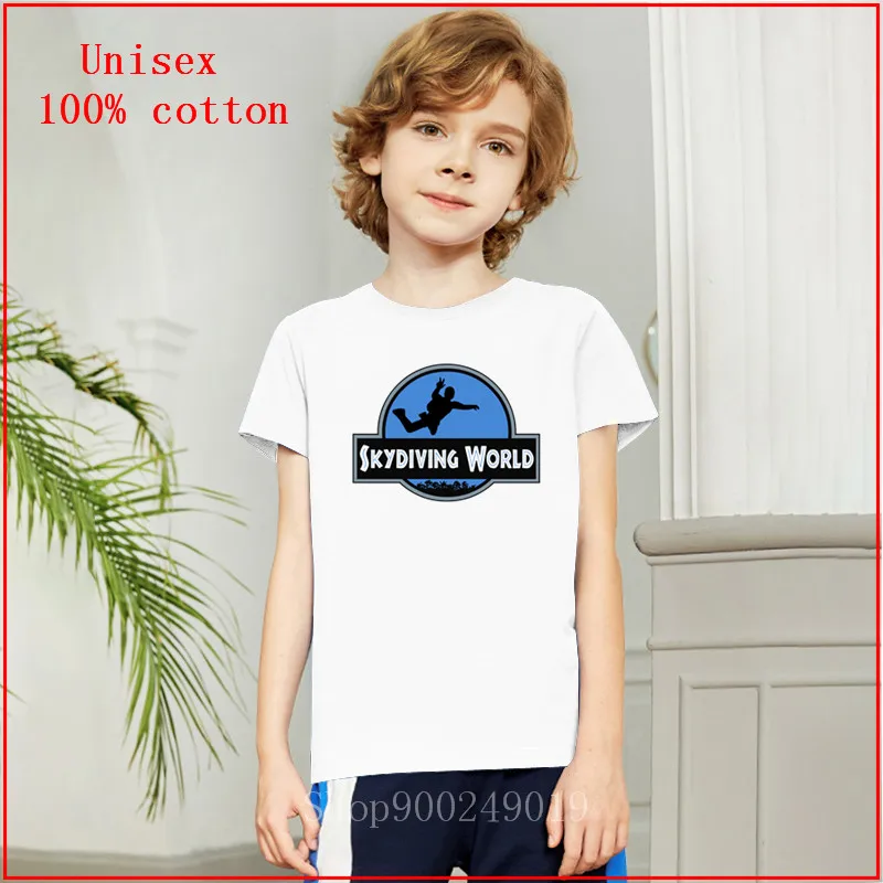 Одежда для мальчиков и девочек с парашютом крутая хлопковая Детская футболка