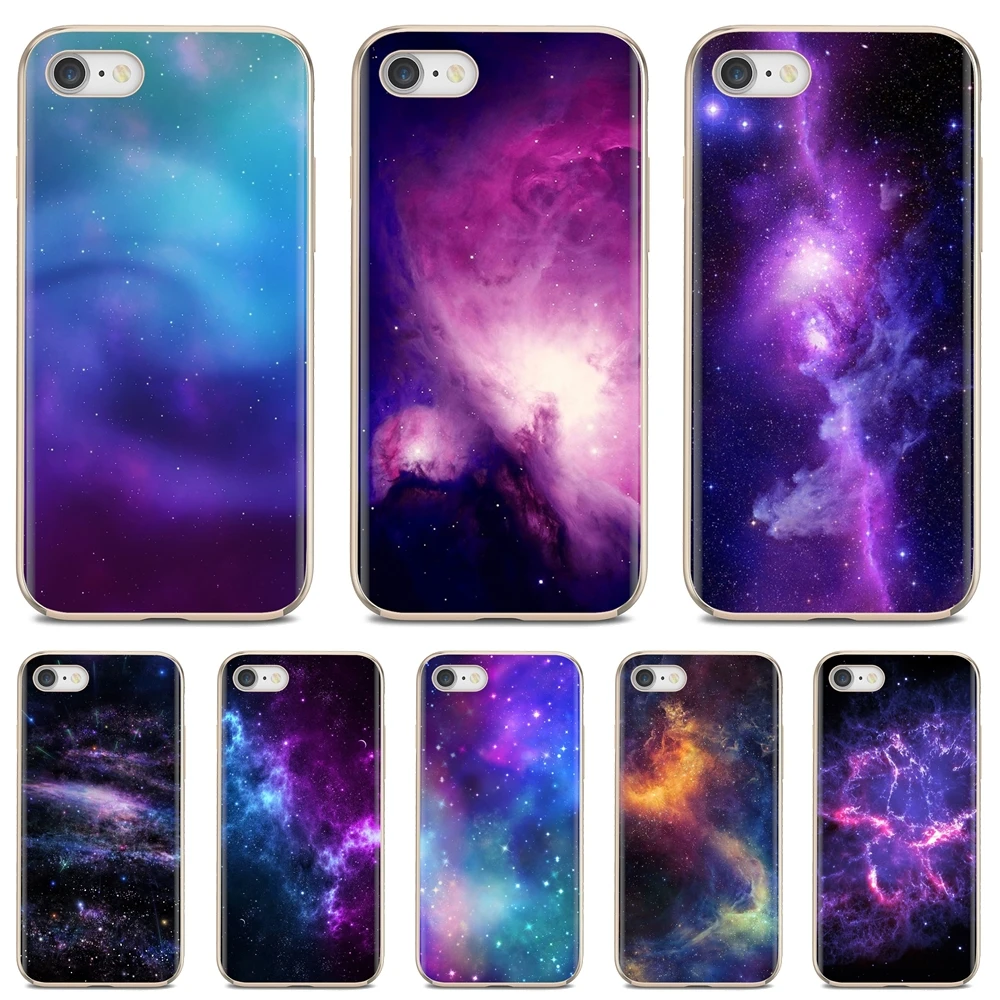 

For iPhone iPod Touch 11 12 Pro 4 4S 5 5S SE 5C 6 6S 7 8 X XR XS Plus Max 2020 Purple Space Star Wallpapers Soft Cases Cover