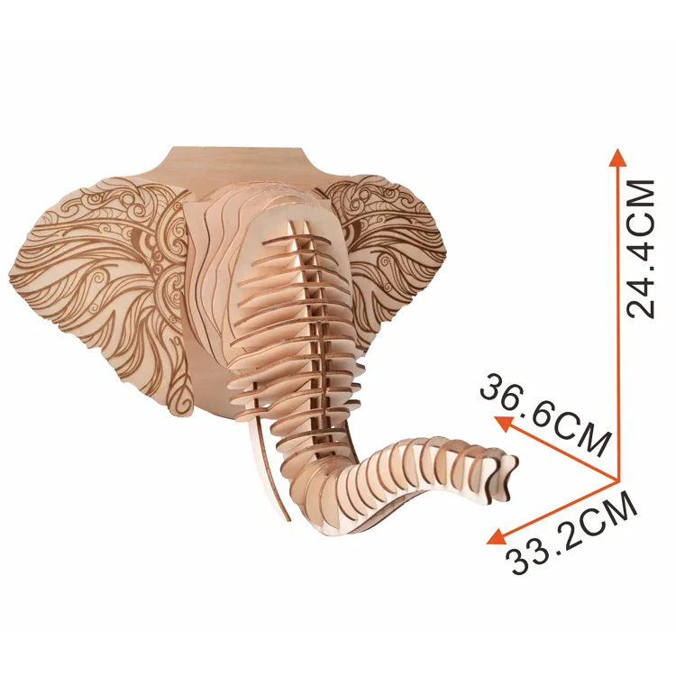 Настенный декор в скандинавском стиле сделай сам деревянная голова слона