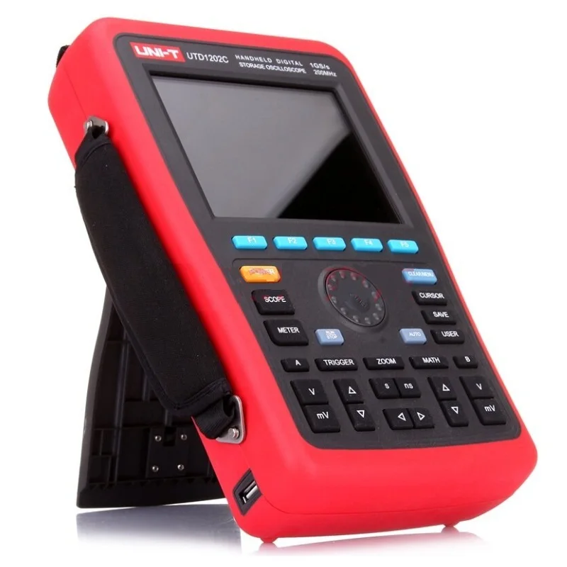 UNI T UTD1202C 2 канальный 200 МГц 1GS/s Портативный цифровой осциллограф с