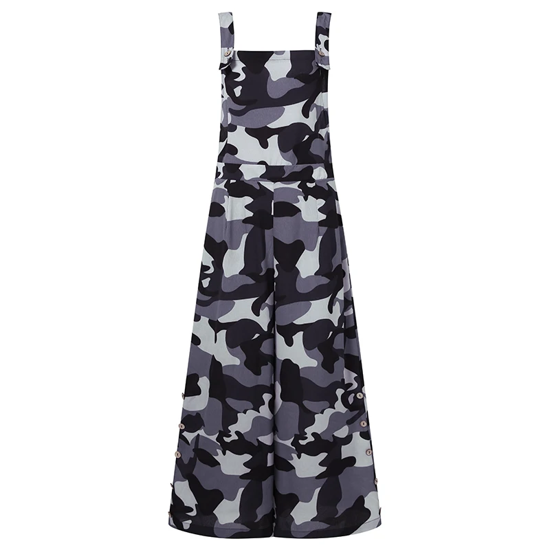 

VONDA Summer Overalls Femme Sexy Sleeveless Vintage Printed Long Rompers Ladies Backless Playsuits Plus Size Pantalones S-5XL