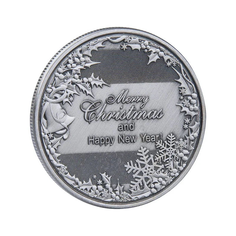 

2021 Happy New Year Gifts New Retro Merry Christmas Santa Elk Coin Collection Souvenir Challenge Art Crafts