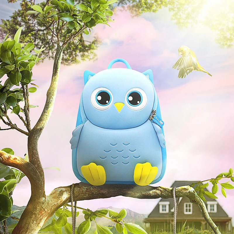 

NOHOO Toddler Backpack for Girls Boys 3D Cartoon Owl Children Pre School Bag Kids Sidekick Backpack Toys Bag for 2-5 Years Old