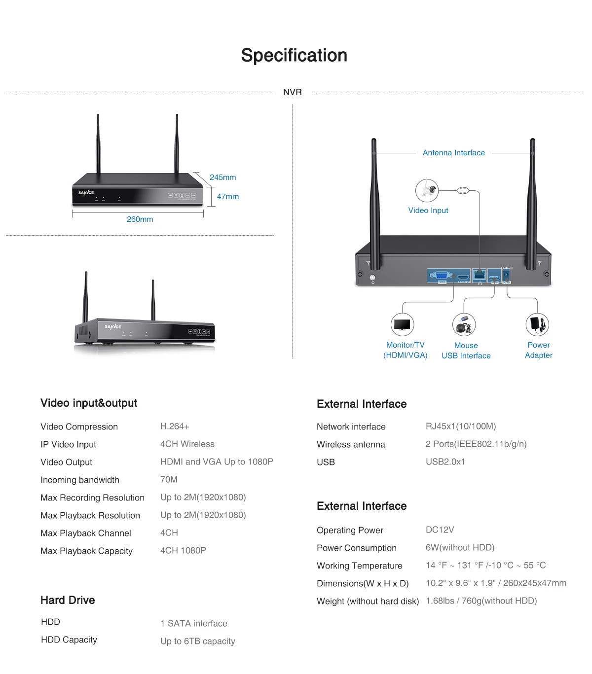 SANNCE 8CH Беспроводная NVR CCTV система 1080P IP камера wifi Всепогодная ИК ночного видения CCTV домашняя камера безопасности комплект видеонаблюдения