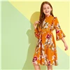 SHEIN/детское милое платье для девочек со стоячим воротником с цветочным принтом и рюшами; коллекция года; летние платья до колена с рукавами-воланами