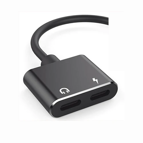 Dual Lighting Black 2 в 1 аудио адаптер зарядный кабель для наушников для iPhone 11x7 8 plus Aux Jack гарнитура для освещения 3,5 мм для наушников разветвитель - Цвет: Dual Lighting Black