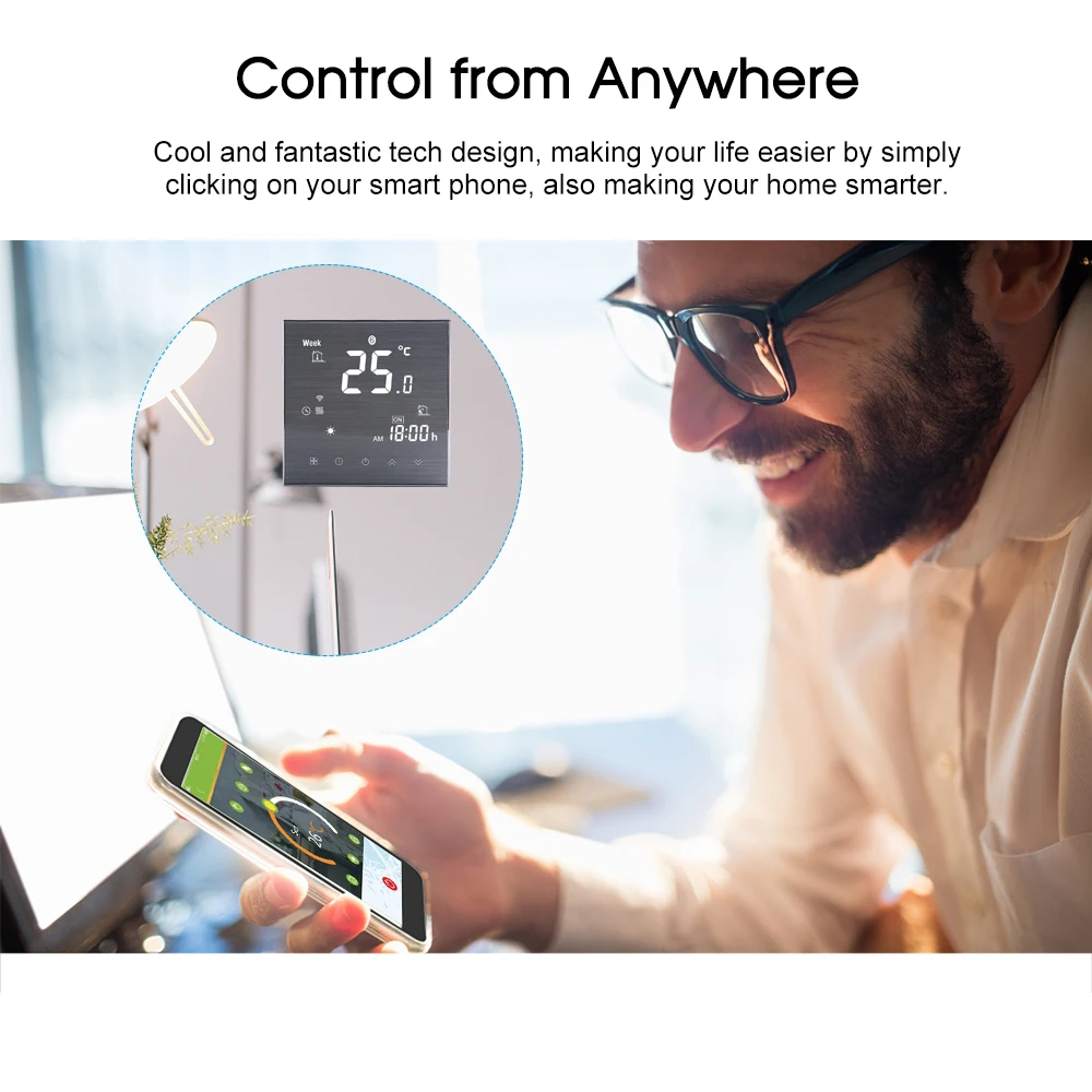 Умный термостат для водонагревателя цифровой ЖК-дисплей голосовое управление