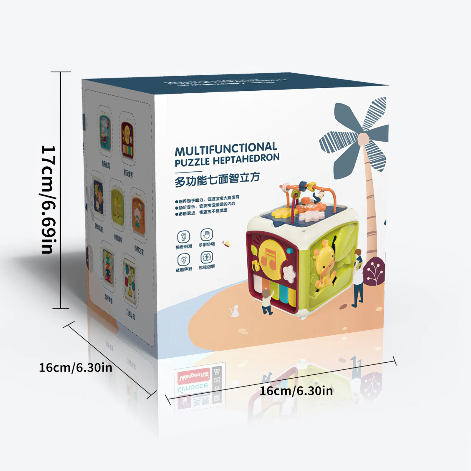 

Baby Activity Cube Toddler Toys Early Educational Shape Sorter Musical Toy Bead Maze Counting Discovery Toys Kids Learning Toy