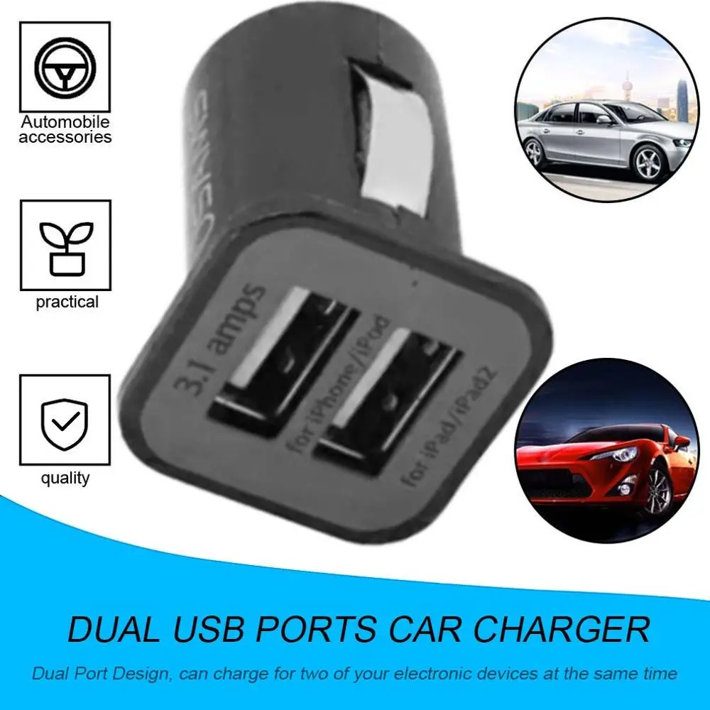 USAMS Универсальный 12V Мини Портативный 3.1A двойной USB порты автомобиля зарядное
