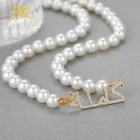 Индивидуальное ожерелье с арабским именем, персонализированная жемчужная цепочка, кулон из циркония с арабским кристаллом, ювелирные изделия из нержавеющей стали для женщин