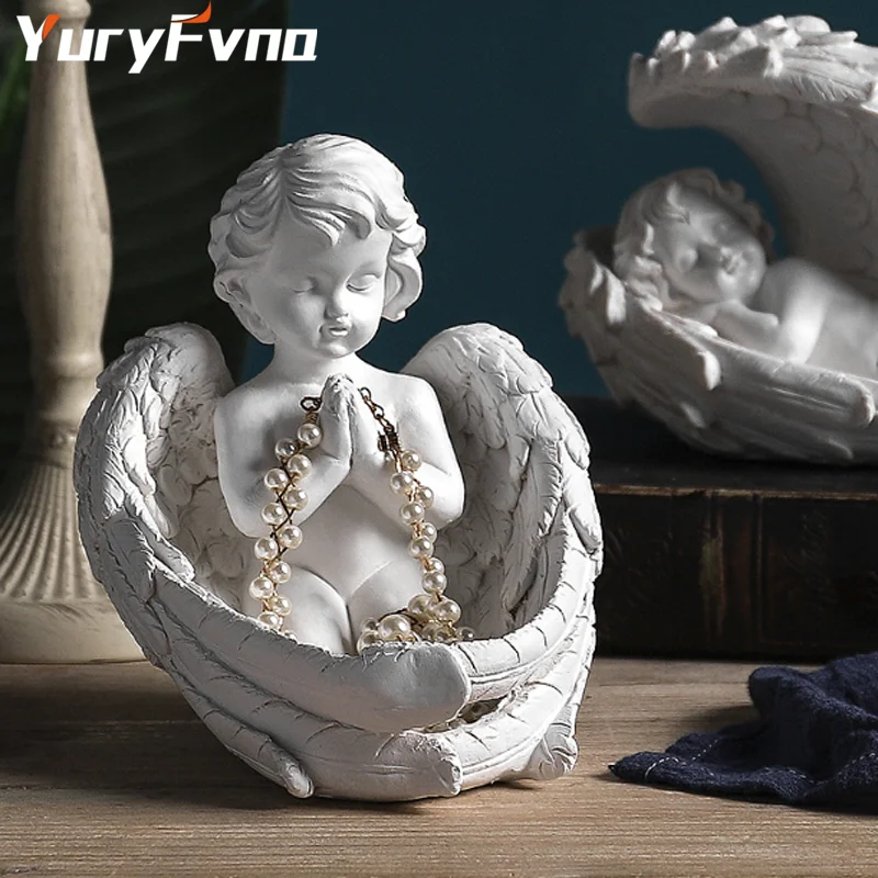 

Винтажная Статуя Ангела YuryFvna, скульптура ангела, миниатюрные фигурки, украшение для дома, Свадебный декор, поделки, подарок на день рождения