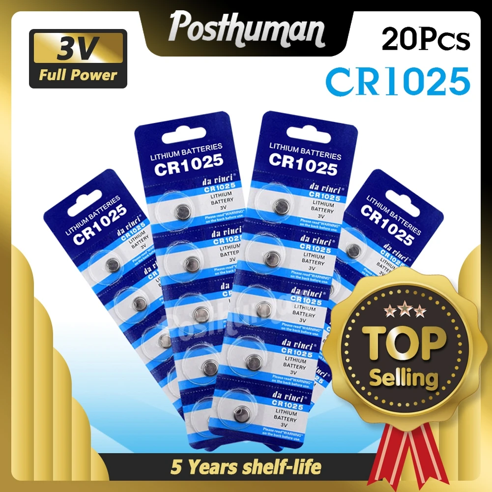 Литиевая батарея для часов электронных игрушек 20 фотоэлементов CR1025 DL1025 BR1025 KL1025 3